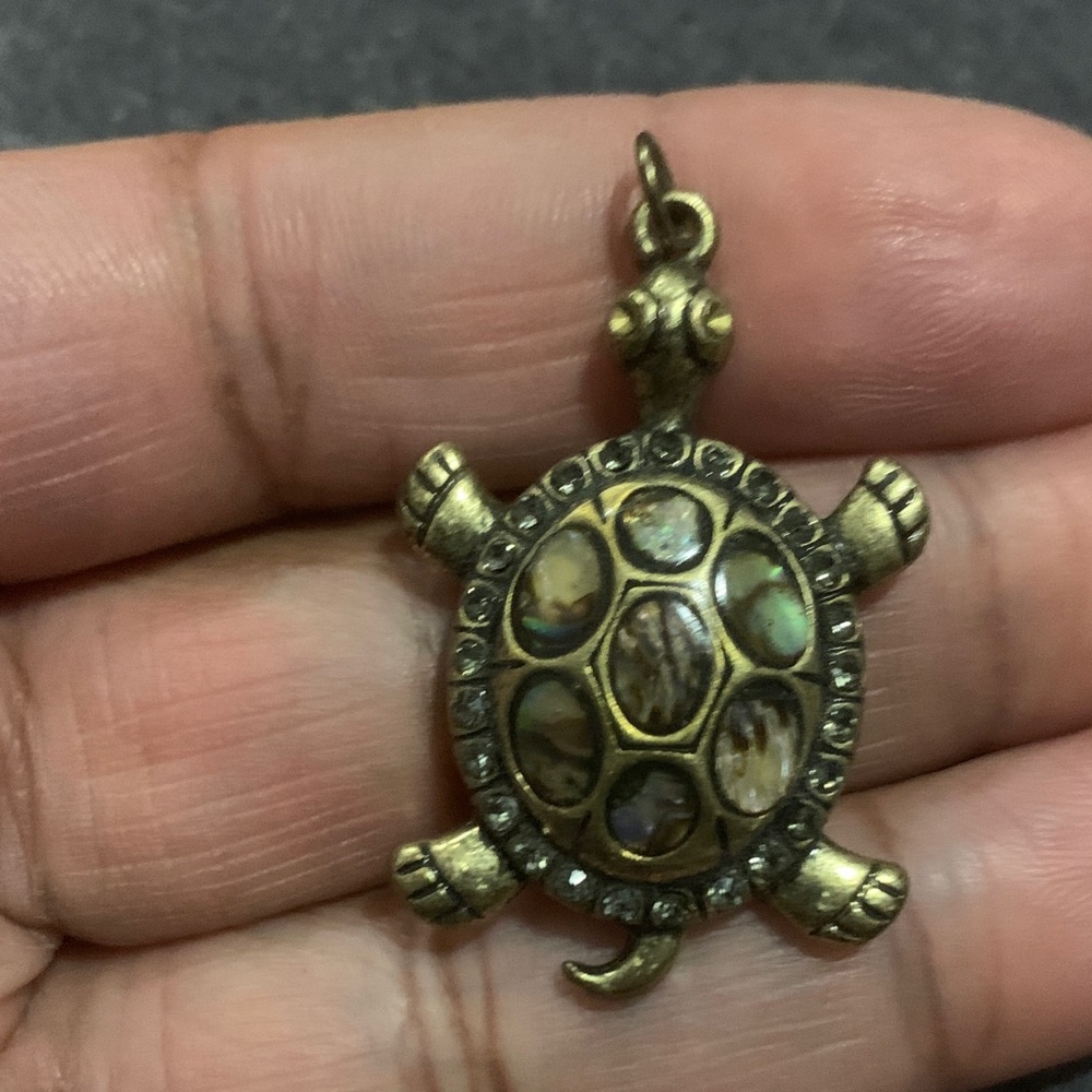 Brass Turtle Pendant Necklace